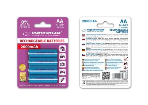 Akumulatorki AA Esperanza 2000mAh 4szt. niebieskie - 968996