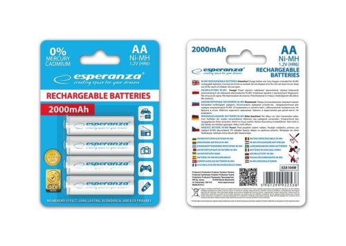Akumulatorki AA Esperanza 2000mAh 4szt. białe - 674924
