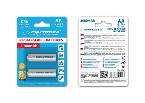 Akumulatorki AA Esperanza 2000mAh 2szt. białe - 968992
