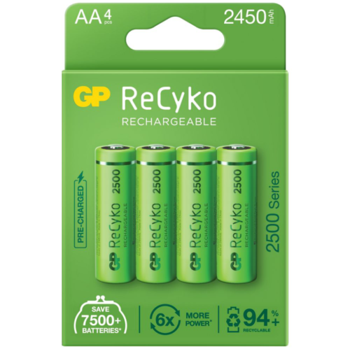 Akumulatorki AA / R6 GP ReCyko 2500 Series Ni-MH 2450mAh blister 4 sztuki - 1317893