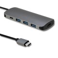 Kabel adapter Qoltec USB 3.1 C / 3x USB 3.0 | USB typ C | HDMI - 1124910