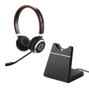 Słuchawki bezprzewodowe z mikrofonem Jabra Evolve 65 UC Stereo + charging stand, Link 370