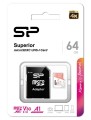 Karta pamięci Silicon Power microSDXC Superior 64GB V30 UHS-1 U3 A1 + ADAPTER - 1393022