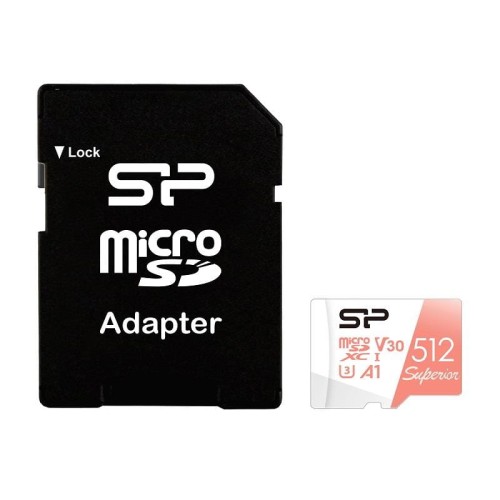 Karta pamięci Silicon Power microSDXC Superior 512GB V30 UHS-1 U3 A1 + ADAPTER - 1393050