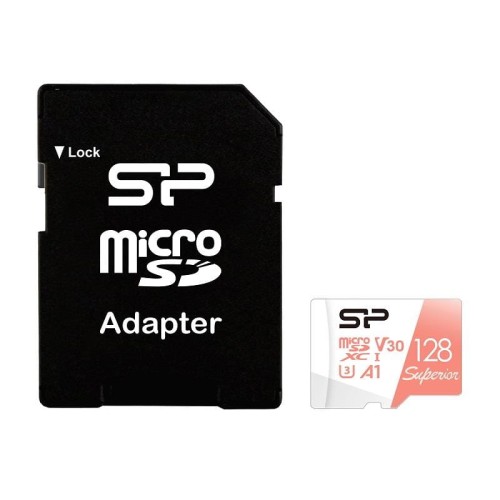 Karta pamięci Silicon Power microSDXC Superior 128GB V30 UHS-1 U3 A1 + ADAPTER - 1393032
