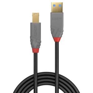 Kabel USB 3.0 LINDY Typ A to B Cable, Anthra Line 3m Black