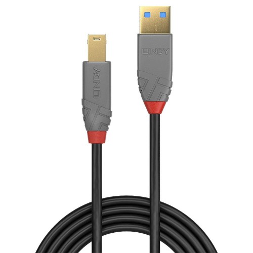 Kabel USB 3.0 LINDY A/M - B/M Anthra Line 1m do drukarki czarny - 1378675