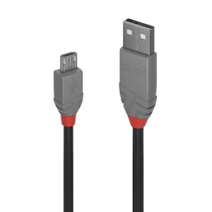 Kabel USB 2.0 LINDY A/M - microUSB B/M Anthra Line 2m Czarny