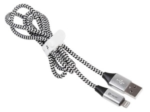 Kabel Tracer USB 2.0 iPhone AM - Lightning 1m czarno-srebrny