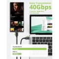 Kabel Techly USB-C 4.0 M/M 40Gbps 100W PD 3A Thunderbolt 4 0,8m czarny - 1468302
