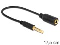 Kabel stereo Delock minijack->minijack M/F zamienione piny dla Apple, Samsung, Nokia 0,175 m - 972424