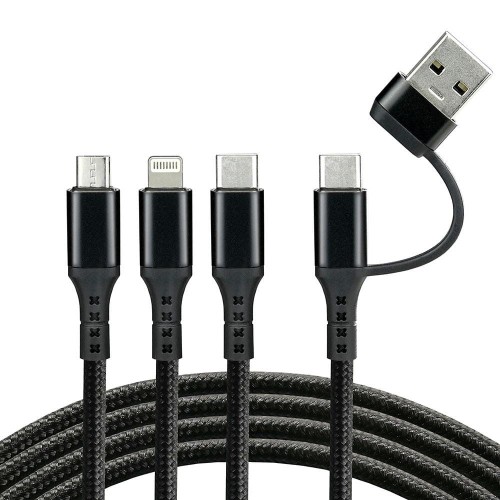 Kabel przewód USB-C / USB 3w1 - USB-C, Lightning, micro USB 120cm everActive CBB-1.2ALL do 3A - 1468124