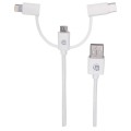 Kabel Manhattan 3w1 USB-A 2.0 / Lightning, USB-C, MicroUSB 1m biały - 1379104