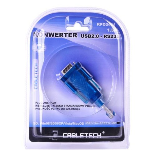 Kabel konwerter Cabletech DB9M USB 2.0 - RS232 - 971755