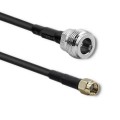 Kabel koncentryczny Qoltec RG58 | N żeński | RP-SMA męski | 1m - 973666