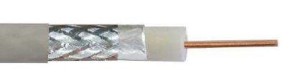 Kabel koncentryczny DIGITUS RG-6, 75 Ohm, ekran (folia + oplot 77%), Eca, PVC, 305m, biały, szpula