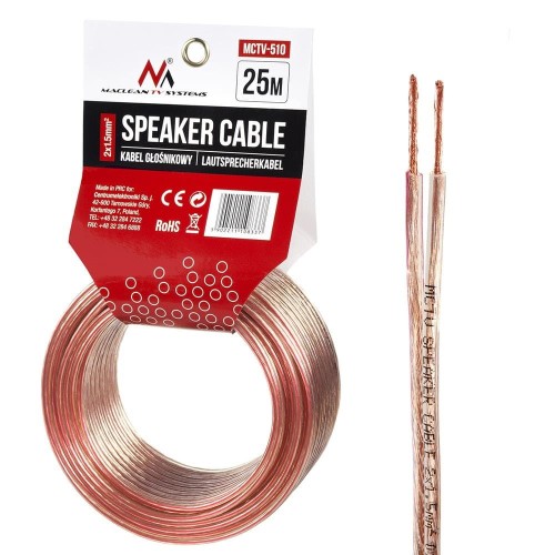 Kabel głośnikowy Maclean MCTV-510 2*1,5mm2 48*020CCA 25m - 973249