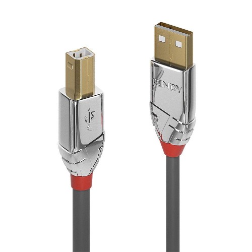 Kabel drukarkowy USB LINDY 2.0 A/M - USB B/M, Cromo Line 3m Szary - 1378618