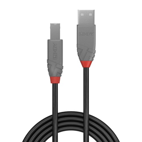 Kabel drukarkowy USB LINDY 2.0 A/M - B/M, Anthra Line 0.2m Czarny - 1378621