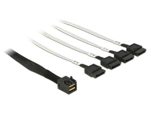 Kabel Delock SAS mini HD SFF 8643 (M)->4x sata 7 pin (F) 0.5m - 1526870