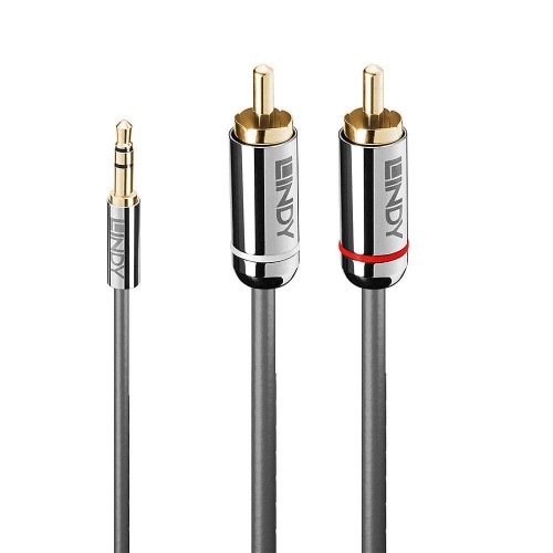 Kabel Audio/Video LINDY 2x RCA Plug/Jack plug 3.5mm, 2m, czarny - 1468125