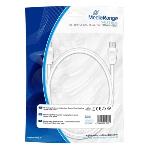 Kabel antenowy MediaRange MRCS162 Coax plug/Coax socket, 1.5m, biały