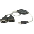 Kabel adapter Manhattan USB / 2x RS232/COM/DB9 - 1468181