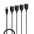 Kabel adapter LINDY USB 1.1 - 4x RS232  0,94m czarny - 1378792