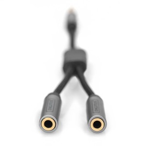 Kabel adapter audio splitter DIGITUS PREMIUM MiniJack 3,5mm /2x 3,5mm MiniJack M/Ż nylon 0,2m