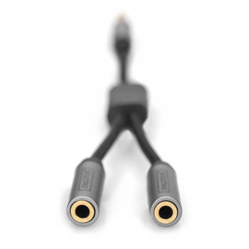 Kabel adapter audio splitter DIGITUS PREMIUM MiniJack 3,5mm /2x 3,5mm MiniJack M/Ż nylon 0,2m - 1377196