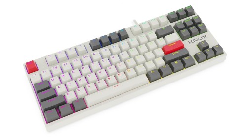 Klawiatura przewodowa KRUX ATAX PRO RGB CREATOR RETRO GATERON YELLOW PRO (KRX0110) Biała - 1404250