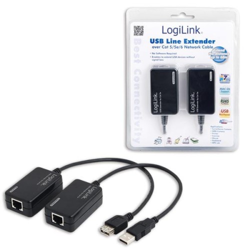 Extender LogiLink UA0021D USB przez RJ45 do 60m - 682322