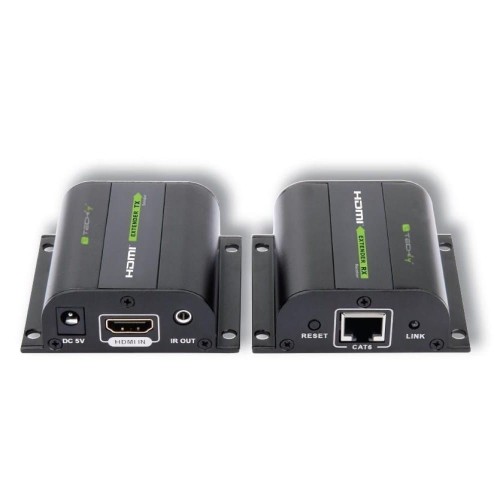 Extender HDMI Techly EXT-E70I po skrętce Cat. 5e/6/6a/7, do 60m, z odbiornikiem IR, czarny - 786003