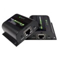 Extender HDMI Techly EXT-E70I po skrętce Cat. 5e/6/6a/7, do 60m, z odbiornikiem IR, czarny - 1331556