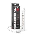 Urządzenie zasilające KERG z wyłącznikiem M02415 4-gniazdowy + 3x USB-A 5m 3×1,5mm2 H05VV-F 16A/250V biały - 1385409