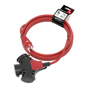 Rozdzielacz KERG W2224 5m 3×2,5mm2 H05RR-F 250V czerwony