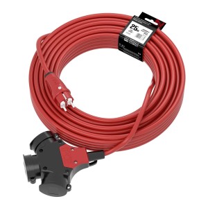 Rozdzielacz KERG W2222 25m 3×2,5mm2 H05RR-F 250V czerwony