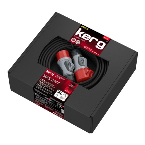 Przedłużacz siłowy KERG W2252 30m 5×1,5mm2 H05RR-F 400V czarny - 1385380