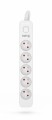Przedłużacz KERG z wyłącznikiem M02403 5-gniazdowy ,3m 3×1,5mm2 H05VV-F 16A/250V biały - 1334929