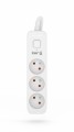 Przedłużacz KERG z wyłącznikiem M02382 3-gniazdowy 1,5m 3×1,5mm2 H05VV-F 16A/250V biały - 1441688
