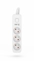 Przedłużacz KERG z wyłącznikiem M02380 3-gniazdowy 3m 3×1,5mm2 H05VV-F 16A/250V biały - 1334883