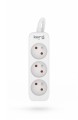 Przedłużacz KERG M02383 3-gniazdowy 1,5m 3×1,0mm2 H05VV-F 10A/250V biały - 1441689