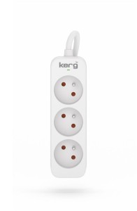 Przedłużacz KERG M02383 3-gniazdowy 1,5m 3×1,0mm2 H05VV-F 10A/250V biały