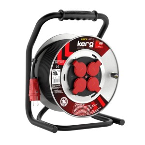 Przedłużacz bębnowy KERG W2380 40m 3×1,5mm2 H05RR-F 250V czarny