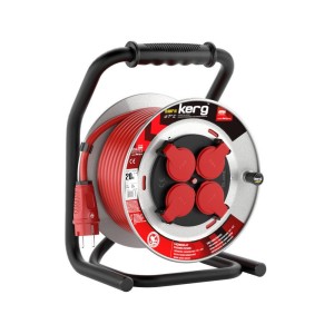Przedłużacz bębnowy KERG W2378 20m 3×2,5mm2 H05RR-F 250V czerwony