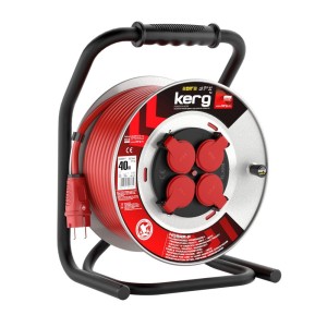 Przedłużacz bębnowy KERG W2376 40m 3×2,5mm2 H05RR-F 250V czerwony