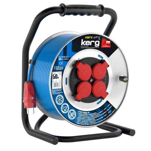 Przedłużacz bębnowy KERG W2371 50m3×1,5mm2 H07BQ-F niebieski - 1321311