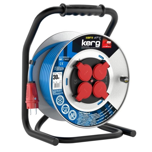 Przedłużacz bębnowy KERG W2369 30m 3×2,5MM2 H07BQ-F 250V 250V niebieski - 1321293