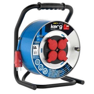Przedłużacz bębnowy KERG W2367 50M 3×2,5MM2 H07BQ-F niebieski