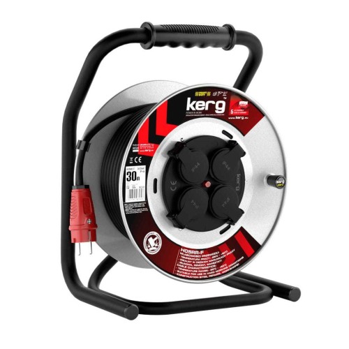 Przedłużacz bębnowy KERG W2245 30m 3×1,5mm2 H05RR-F 250V czarny - 1321296